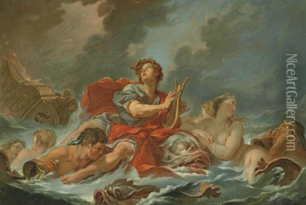 Arion Saved By The Dolphins Oil Painting - Francois Boucher