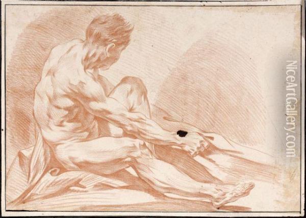 Academie D'homme Assis Oil Painting - Francois Boucher