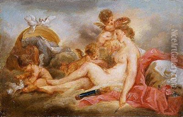 Coronacion De Venus Despues De Desarmar Al Amor Oil Painting - Francois Boucher