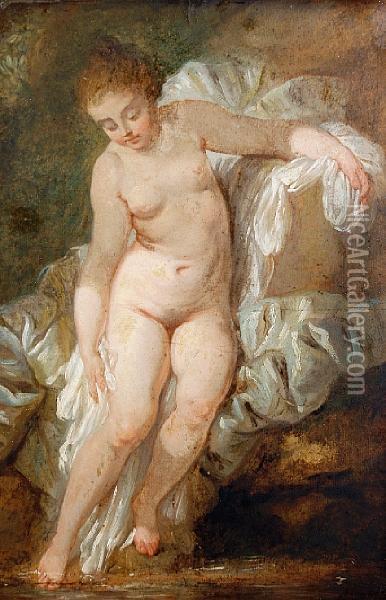 Bathing Figure Oil Painting - Francois Boucher