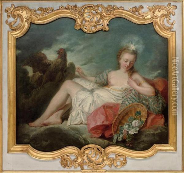 Aurora With A Cockerel Oil Painting - Francois Boucher