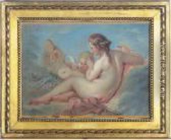Nymph With Putti Oil Painting - Francois Boucher