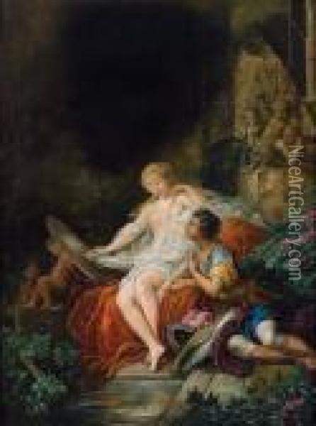 Rinaldo Und Armida Mit Dem Zauberspiegel Oil Painting - Francois Boucher