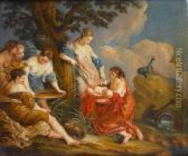 The Death Of Adonis; And The Birth Of Adonis Oil Painting - Francois Boucher