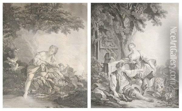 Venus Et Les Amours And L'obeissance Recompensee Oil Painting - Francois Boucher