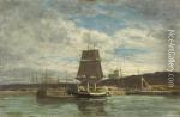 Port Normand Oil Painting - Eugene Boudin