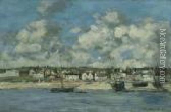 Strand Von Portrieux Oil Painting - Eugene Boudin