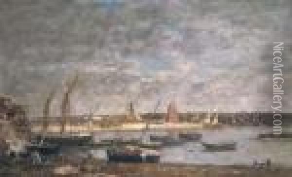 Cameret, Le Port Oil Painting - Eugene Boudin