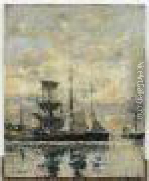 Trouville, Le Port, Vers 1885-1890 Oil Painting - Eugene Boudin