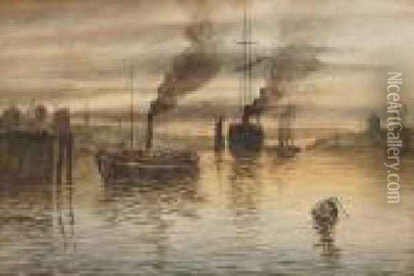 View On The Clyde Oil Painting - Samuel Bough