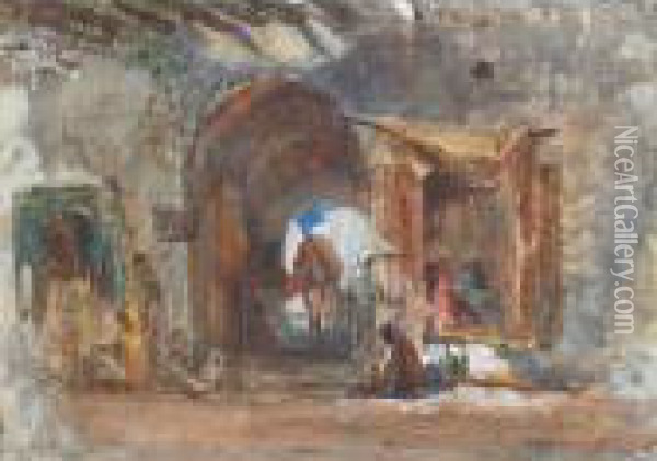 An Eastern Bazaar, Constantine Oil Painting - Hercules Brabazon Brabazon