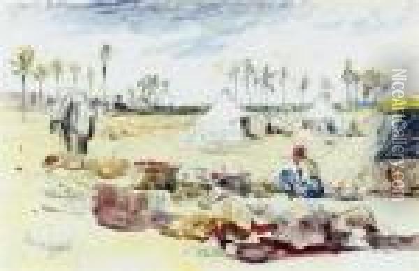 An Arab Encampment At Menegesh Oil Painting - Hercules Brabazon Brabazon