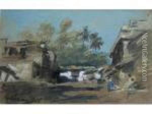 A View Of Aurangabad Oil Painting - Hercules Brabazon Brabazon