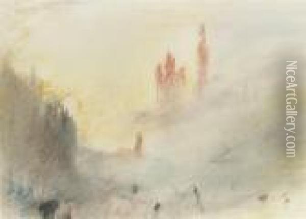 A Souvenir Of Turner: The Rhine Oil Painting - Hercules Brabazon Brabazon