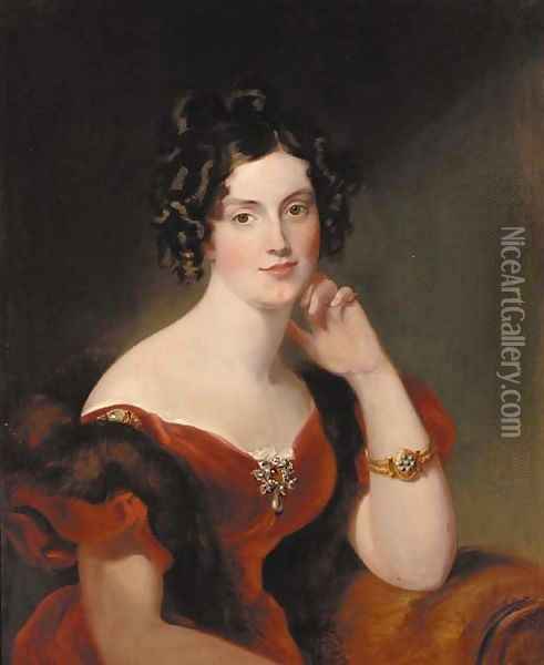 Portrait of Lady Elizabeth Harcourt Oil Painting - Sir George Hayter