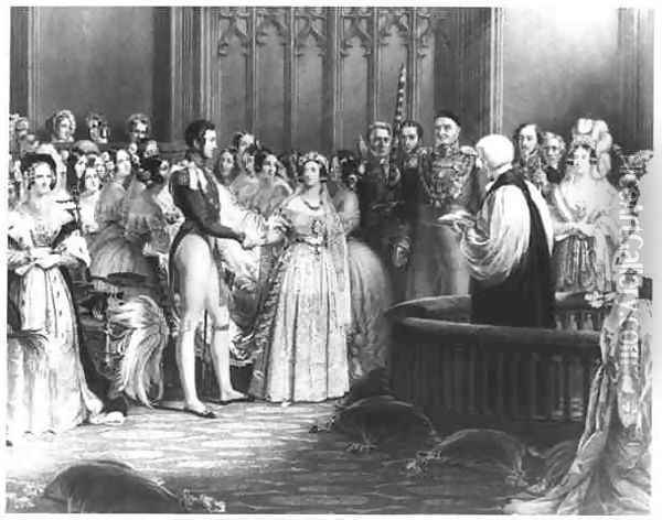Marriage of Queen Victoria 1819-1901 and Prince Albert 1819-61 at St Jamess Palace on 10th February 1840 Oil Painting - Sir George Hayter