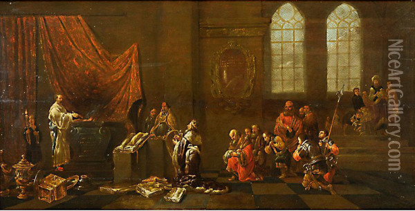 Scena Sacra A Palazzo Oil Painting - Leonaert Bramer