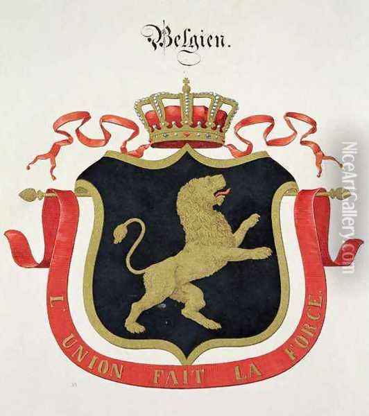 Arms of the Belgian Royal Family Oil Painting - C. Hildebrandt