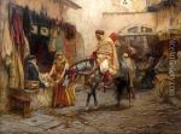 A Street In Algeria Oil Painting - Frederick Arthur Bridgman