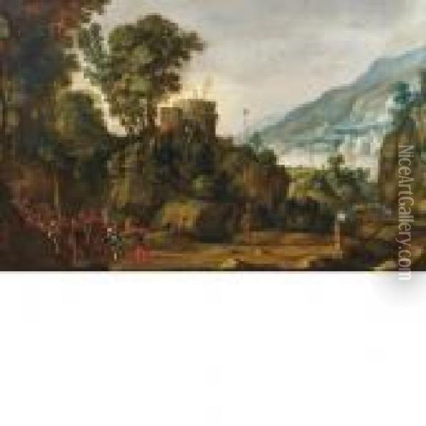 Paesaggio Con Un Episodio Del Guglielmo Tell Oil Painting - Paul Bril