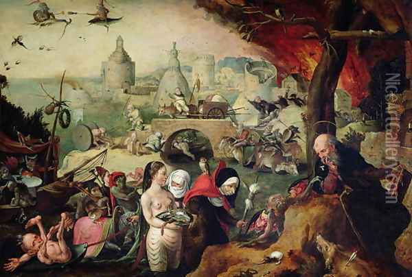 The Temptation of St Anthony Oil Painting - Pieter Huys