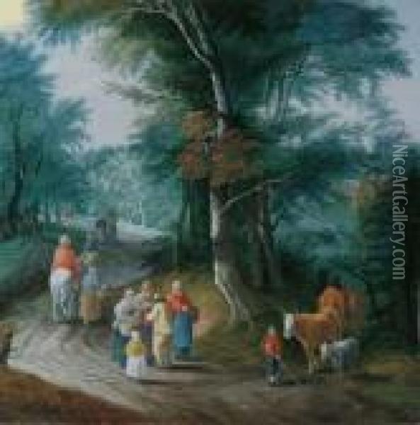 Bewaldete Landschaft Mit Oil Painting - Jan The Elder Brueghel