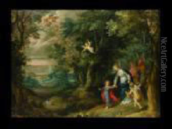 Flucht Nach Agypten Oil Painting - Jan The Elder Brueghel