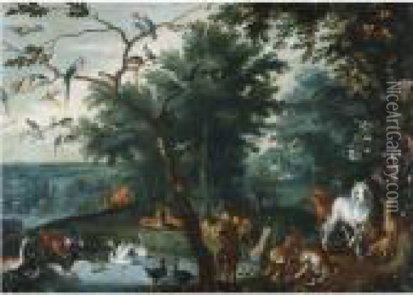 Earthly Paradise Oil Painting - Jan Brueghel the Younger
