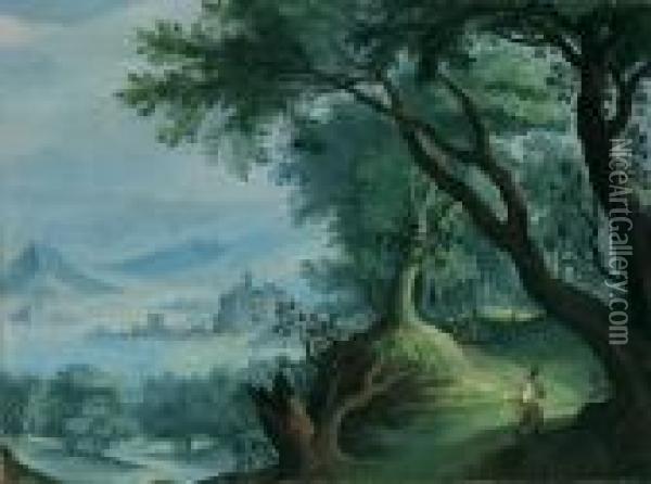 Waldlandschaft Mit Fluss Im Tal Oil Painting - Jan Brueghel the Younger