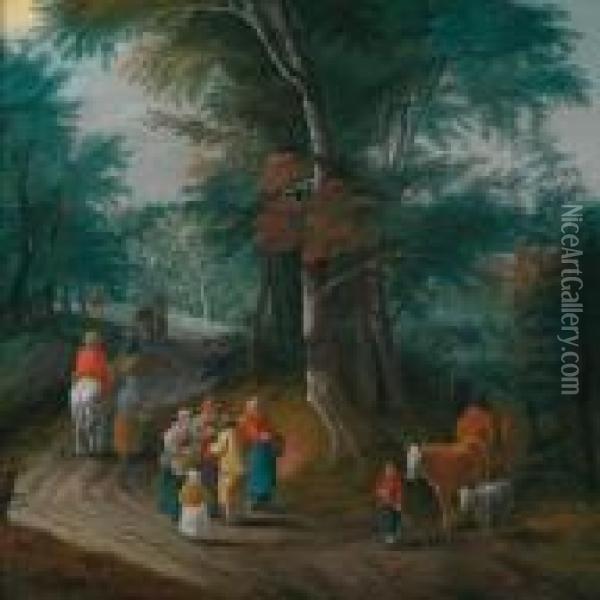 Paesaggio Boschivo Con Viaggiatori Oil Painting - Jan Brueghel the Younger