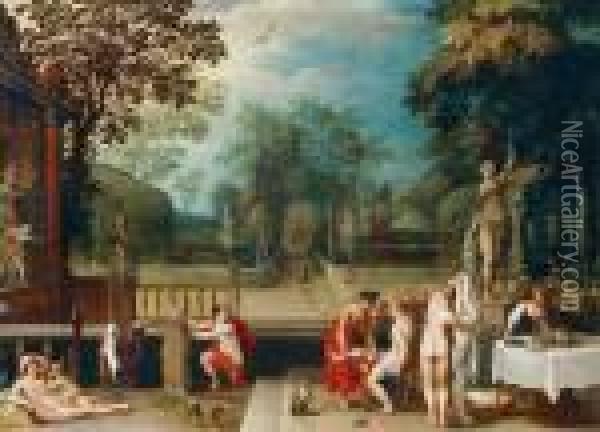Venus, Amor, Diana Und Deren Nymphen Beim Bade Oil Painting - Jan Brueghel the Younger