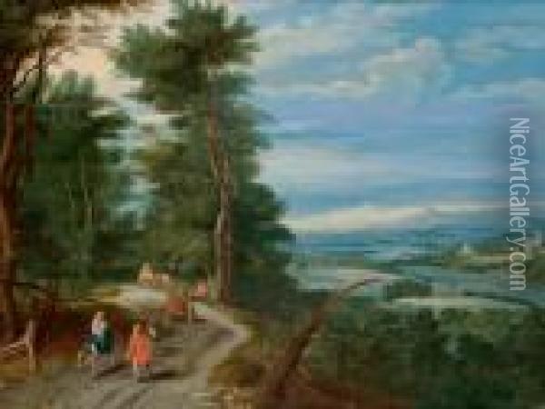 Paesaggio Boschivo Con La Fuga In Egitto Oil Painting - Jan Brueghel the Younger