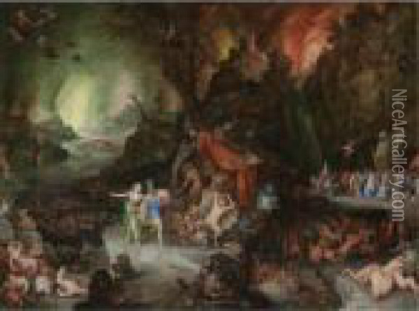 Aeneas And The Sibyl In The Underworld Oil Painting - Jan Brueghel the Younger