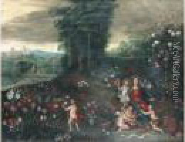 Le Jeune. Ecole Flamande Du 17eme Siecle Oil Painting - Jan Brueghel the Younger