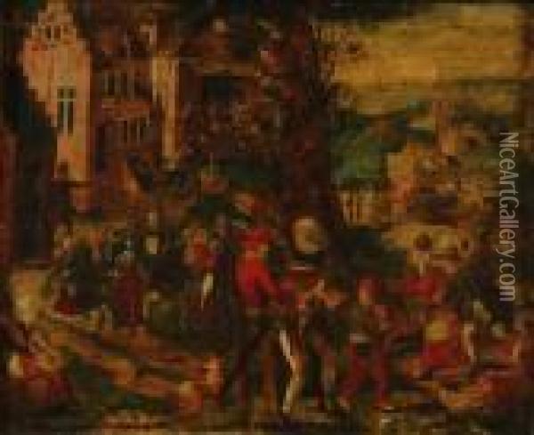 A Kermesse Oil Painting - Pieter The Elder Brueghel