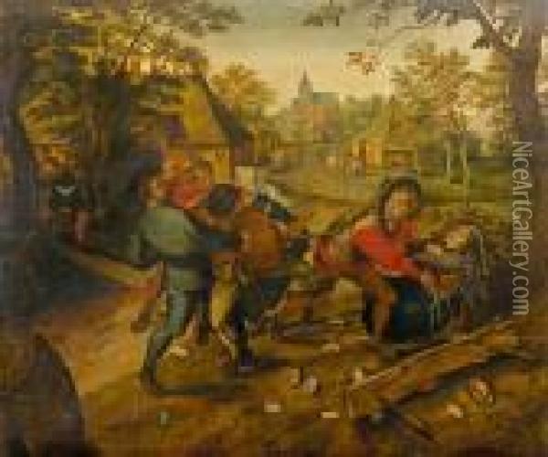 La Rixe Oil Painting - Pieter The Younger Brueghel