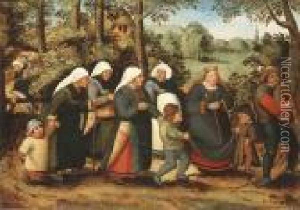 The Procession Of The Bride Oil Painting - Pieter The Younger Brueghel