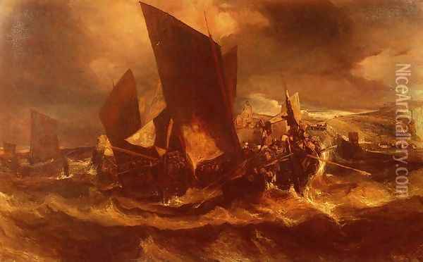 Retour Au Port (Return to the Port) Oil Painting - Eugene Isabey