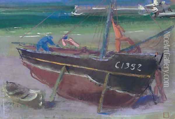 Boats Oil Painting - Aleksandr Evgen'evich Iakovlev