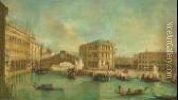 Veduta Del Canal Grande Oil Painting - (Giovanni Antonio Canal) Canaletto