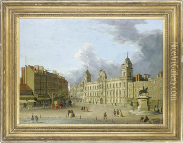 The Old Northumberland House Oil Painting - (Giovanni Antonio Canal) Canaletto