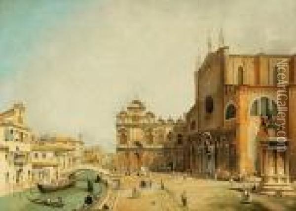 Santi Giovanni And Paolo And The Scuola Di San Marco Oil Painting - (Giovanni Antonio Canal) Canaletto