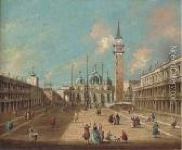 St. Mark's Square, Venice Oil Painting - (Giovanni Antonio Canal) Canaletto