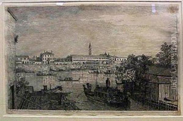 Alle Porte Del Dolo (bromberg 5) Oil Painting - (Giovanni Antonio Canal) Canaletto