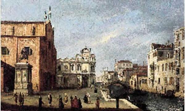 Ecole De Vue De Venise Oil Painting - (Giovanni Antonio Canal) Canaletto