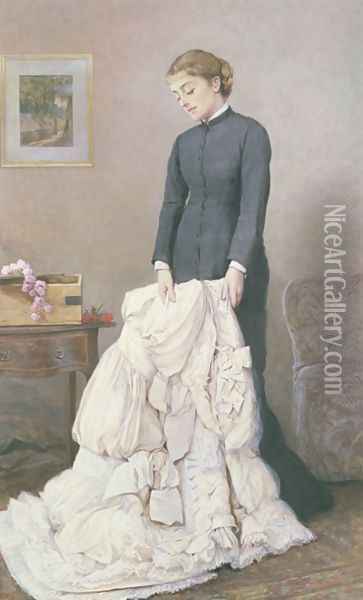 A Young Widow Oil Painting - Edward Killingworth Johnson