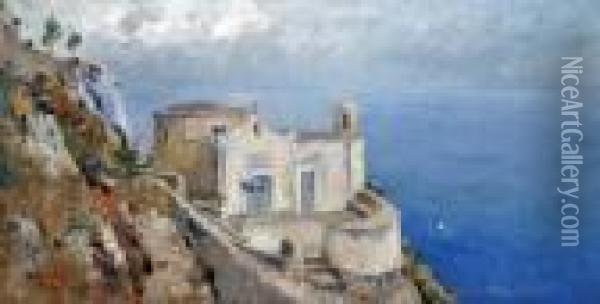 Chiesetta Di S. Antonio A Capri Oil Painting - Giuseppe Casciaro