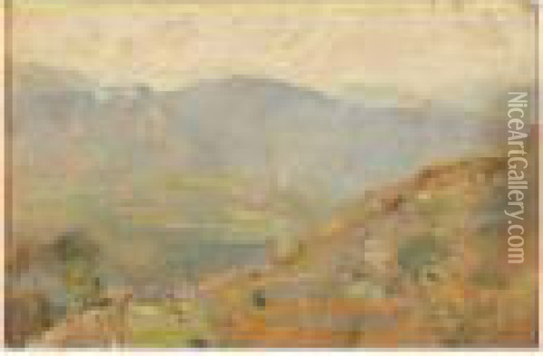 Paesaggio Di Nusco Oil Painting - Giuseppe Casciaro