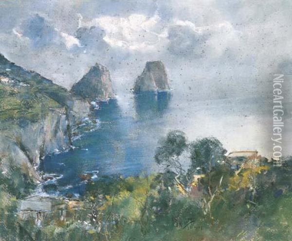 I Faraglioni Oil Painting - Giuseppe Casciaro