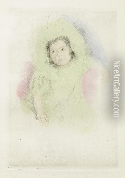 Margot Wearing A Bonnet (no. 1) Oil Painting - Mary Cassatt